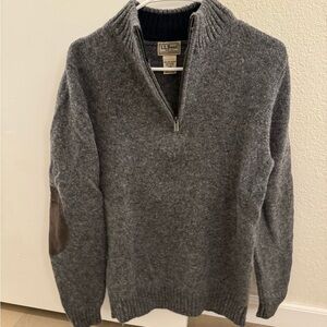 LL Bean Gray Zip Up Sweater (Small)